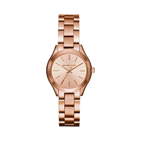 michael kors watches slim runway women's watch rose silver|Michael Kors silver runway watch.